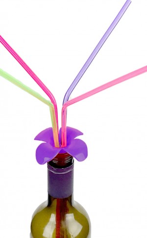 Sappy Sips PurpleFlower w/4 Straws - FREE Shipping
